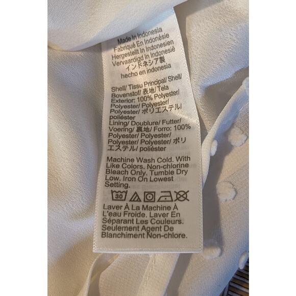 J. Crew NWT Swiss Dot Ivory Ruffle Trim V-Neck Popover Blouse Womens Sz S - Picture 9 of 12